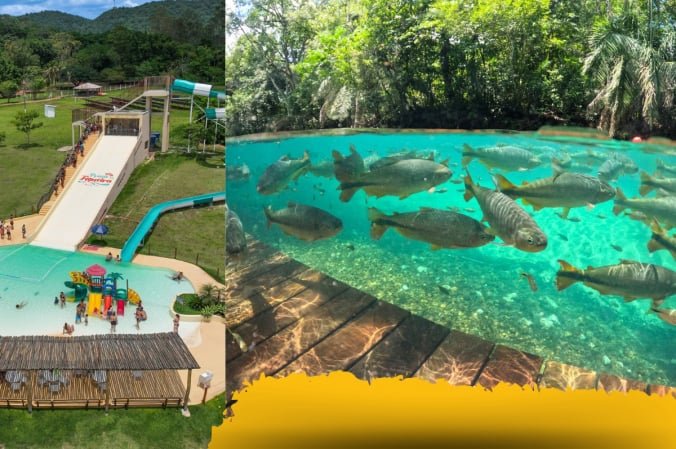 flutuação e balneário praia da figueira em bonito ms