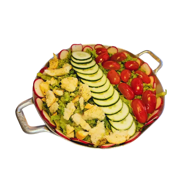 Our Garden Salad, with cherry tomatoes, cucumber and radish