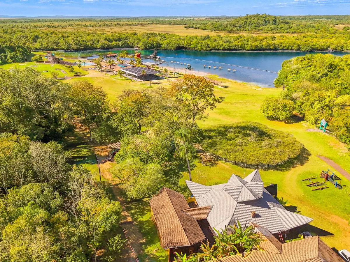 Aerial view of the 600,000 m² of preserved nature at Praia da Figueira, Bonito-MS
