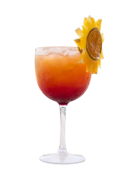 Tropical Caipirinha, a cachaça cocktail with passion fruit, strawberry and mint